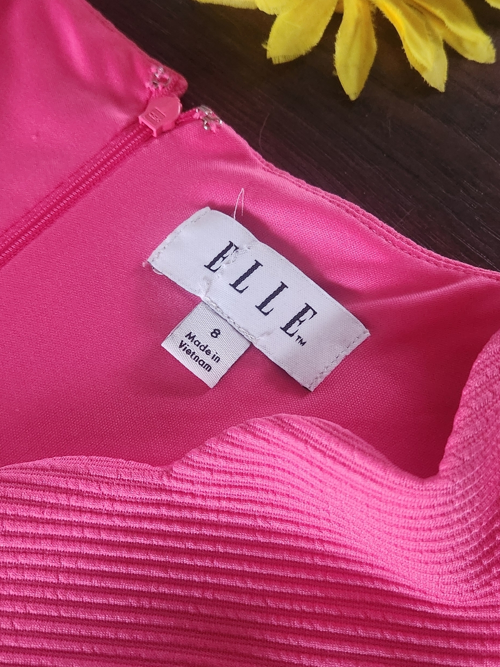 Elle Hot Pink Ribbed Dress 💖 - Picture 3 of 8